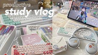 productive study vlog  aesthetic notes taking, studying for exams, new keyboard, playing genshin