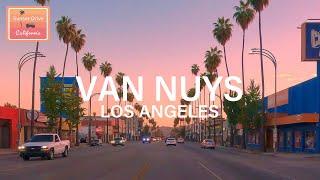 Driving on Van Nuys Blvd in San Fernando Valley California - Sunset Drive