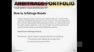 Bonds - Fixed Income Arbitrage | ArbitragePortfolio.com