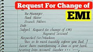 Request Letter To Bank For EMI Change- letter Requesting for Changing Account for EMI