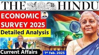 1 February 2025 | The Hindu Newspaper Analysis | 1 Feb 2025 Current Affairs Today | Economic Survey