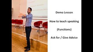 TESOL course Rabat: Demo lesson: Speaking (Functions)