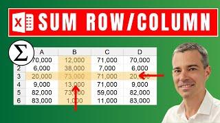 How to SUM a Row or a Column in Excel QUICKLY