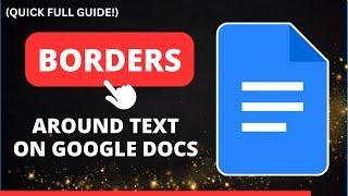 How to Add Borders Around Text in Google Docs | Easy Tutorial