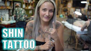 Jenifer From Texas Gets Her Shin Tattooed!!! - Chase Nolan Tattoo