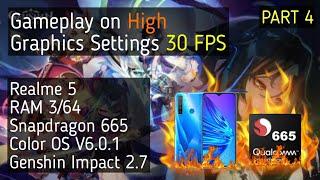 Realme 5, RAM 3/64, Snapdragon 665, Genshin Impact 2.7 Gameplay on High Graphics Settings (PART 4)