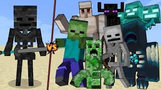 Titan Wither skeleton vs All Titan mobs in Minecraft - Minecraft Mob Battle