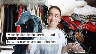 decluttering my wardrobe // what to do with "textile waste" and worn out clothes