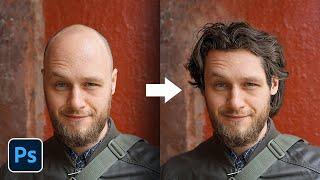 GROW HAIR on a BALD Head with Photoshop!