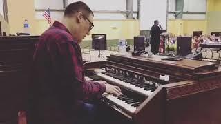 Playing Hammond organ for pastor Cortt Chavis here