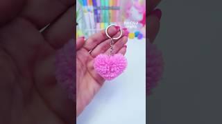 Easy craft ideas / DIY Pom Pom heart keychain #shorts #craft #artandcraft #youtubeshorts #art #diy