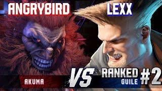 SF6 ▰ ANGRYBIRD (Akuma) vs LEXX (#2 Ranked Guile) ▰ High Level Gameplay