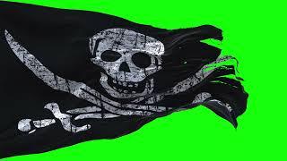 GREEN SCREEN - Pirate  Flag [FREE USE]