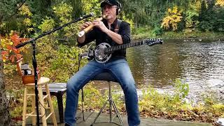 TERRY MOJO JOHNSON - COMFORTABLY by FLOYD - RELAXING MUSIC  - NATIVE FLUTE  & MOTORCYCLE PART GUITAR