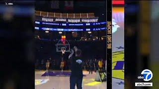 Watch what happens when Lakers fan shoots half-court shot for $100,000