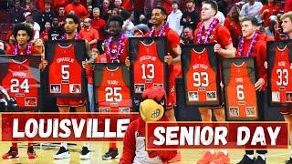 Louisville Senior Day : Chucky Hepburn addresses crowd at end