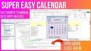 Super Easy Calendar - Date Picker (Open Source Excel Add-in)