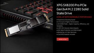 XPG SX8200 Pro PCIe Gen3x4 M.2 SSD (512GB) - unboxing, installing and testing