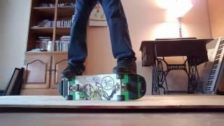 Rail 360 underflip to rail...testing a new board freestyle skateboarding