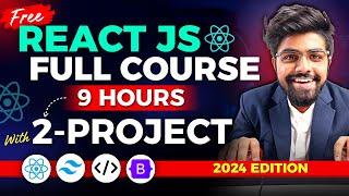 REACT JS Full Course for Beginners with Website Project (FREE) - 2024 Edition