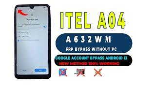 ITEL A04 A632WM FRP BYPASS ANDROID 13 |itel A632W, itel 11,12 ,13 new method 100% working