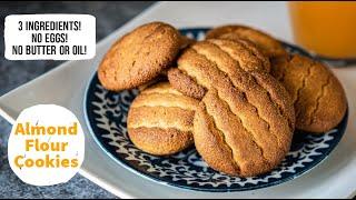 3 Ingredient Almond Flour Cookies - No Egg - No Butter - No Grain - No Refined Sugar