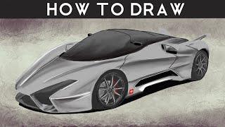 HOW TO DRAW a SSC Tuatara - Step by Step | drawingpat