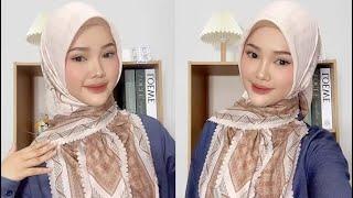 Tutorial Hijab SEGI EMPAT MOTIF BUAT LEBARAN 🫶 #hijab #lebaran #tutorial