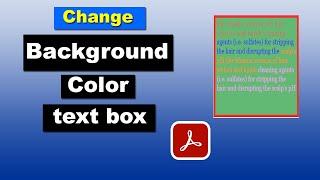 How to Change Text Box Background Color in Word PDF Adobe Acrobat Pro 2020