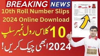 How to download roll no slip 2024, 10 Class Roll No Slip 2024, roll number slips for 10th class 2024