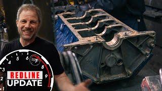 Baking, blasting, crack checking block; resizing rods for Cadillac 365  | Redline Update #73