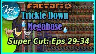 Factorio Trickle Down Megabase Super Cut Eps 29-34  (long video, sleep content, relaxing voice, asmr