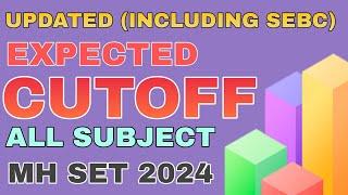 MH SET 2024 EXPECTED CUTOFF | INCLUDING SEBC महाराष्ट्र सेट 2024 cutoff | UPDATED CUTOFF