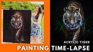 Painting A Tiger In Acrylics by Amber Tyldesley