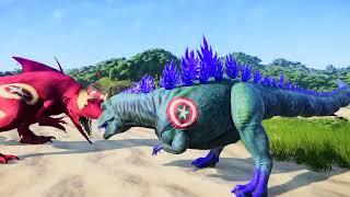 Captain America Shark in Dinoverse: Battles vs Godzilla Acrocanthosaurus, Albertosaurus, Spinosaurus