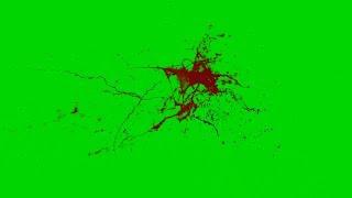 Giclée de sang 4 fond vert, After effect, green screen blood burst