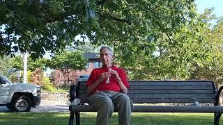 Phillip W. Weiss, the street singer, playing the flutophone, July 28, 2023