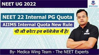 NEET 2022 Internal PG Quota | Which medical College has internal pg quota ? AIIMS PG Quota 2022