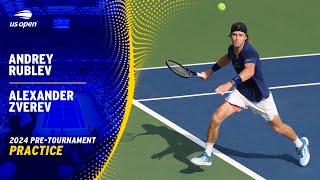 LIVE | Andrey Rublev and Alexander Zverev | Practice Session | 2024 US Open