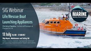 WEBINAR:  Life/Rescue Boat Launching Appliances