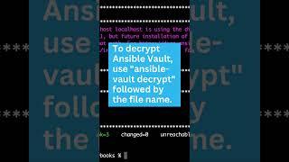 Ansible Vault Decrypt #ansible #vault #encrypt #decrypt