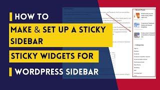 How to make & set up a widget for wordpress sticky sidebar | add a widget in wp | English Tutorial