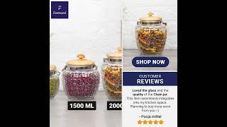 Bamboo Glass Jars for Kitchen #kitchen #cooking #kitchenessentials