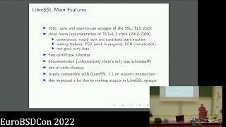 Recent progress in and around LibreSSL - Theo Buehler - EuroBSDcon 2022