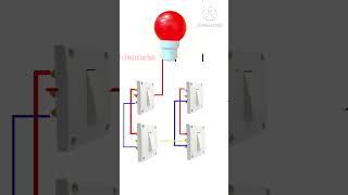 #Rs Electrician Hub #2 way switch #3wayswitch 1bulb ko 4 switch se on off kare