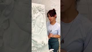 Bas-relief sculpture Portrait #3dart #basrelief #drywallart #sculpturepainting #art