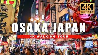   JAPAN OSAKA NIGHT WALK  DOTONBORI FOOD STREET [4K HDR - 60 fps]