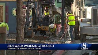 Sidewalk widening project underway in Pacific Grove