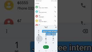 Jazz free internet code for New  3GB all Pakistan network