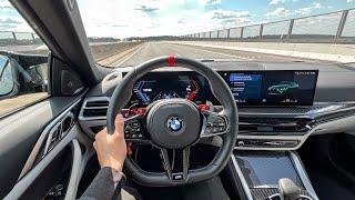 NEW 2025 BMW M4 Competition LCI POV Autobahn Drive +SOUND! Interior 4K